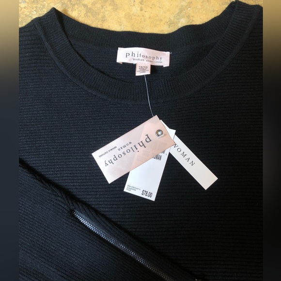 *SOLD* NWT Philosophy Black Batwing Sweater - Picture 5 of 6